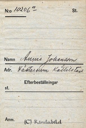 Annie Johansson  Västersum  Kättilstad
Annie Johansson  Västersum  Kättilstad

raja
Annie Johansson, [Västersum] Västersrum, Kättilstad 
Källa: smol
Nyckelord: Johansson Västersum