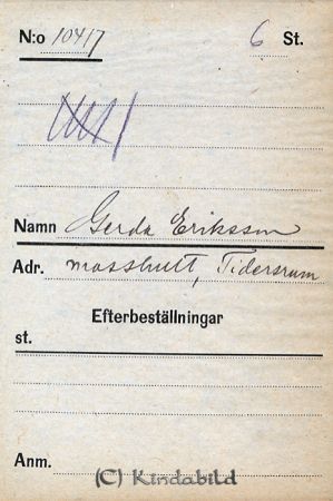 Gerda Eriksson  Mosshult Tidersrum
Gerda Eriksson  Mosshult Tidersrum
Nyckelord: Eriksson Mosshult