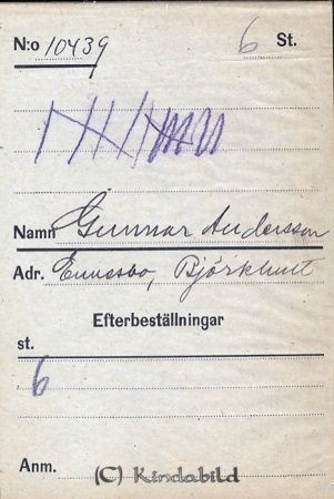 Gunnar Andersson  Ennesbo  Björkhult
Gunnar Andersson  Ennesbo  Björkhult
Nyckelord: Andersson Ennesbo