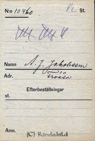 A J Jakobsson  Fröåsa
A J Jakobsson  Fröåsa
Nyckelord: Jakobsson Fröåsa