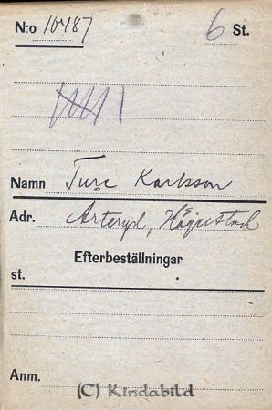 Ture Karlsson  Årteryd  Hägerstad
Ture Karlsson  Årteryd  Hägerstad
Nyckelord: Karlsson Årteryd