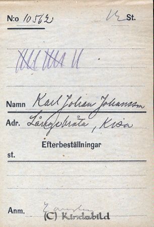 Karl Johan Johansson  Långebråta  Kisa
Karl Johan Johansson  Långebråta  Kisa
Nyckelord: Johansson Långebråta
