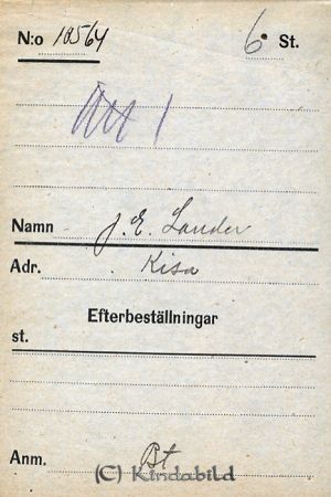 J E Lander  Kisa
J E Lander  Kisa

raja
J. E. Lander, Kisa 
Källa: smol
Nyckelord: Lander Kisa