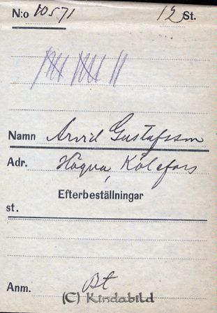 Arvid Gustafsson  Hägna  Kölefors
Arvid Gustafsson  Hägna  Kölefors
Nyckelord: Gustafsson Hägna