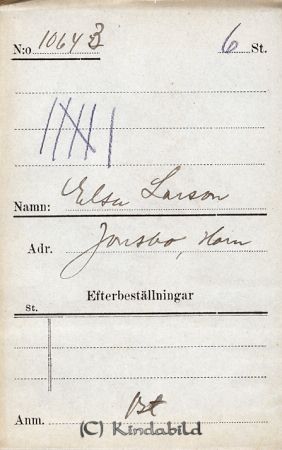 Elsa Larsson  Jonsbo  Horn
Elsa Larsson  Jonsbo  Horn
Nyckelord: Larsson Jonsbo