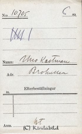 Uno Kastman  Brokullen
Uno Kastman  Brokullen
Nyckelord: Kastman Brokullen