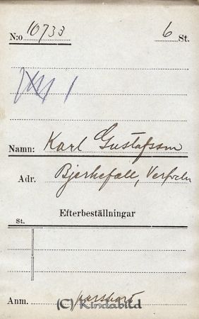 Karl Gustafsson Bjerkefall  Verfveln
Karl Gustafsson Bjerkefall  Verfveln
Nyckelord: Gustafsson Bjerkefall