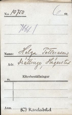 Helga Pettersson  Drättinge  Hägerstad
Helga Pettersson  Drättinge  Hägerstad
Nyckelord: Pettersson Drättinge