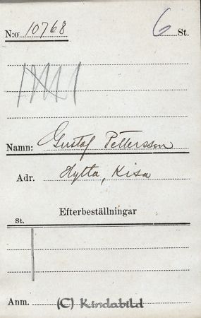 Gustaf Pettersson  Hylta  Kisa
Gustaf Pettersson  Hylta  Kisa
Nyckelord: Pettersson Hylta