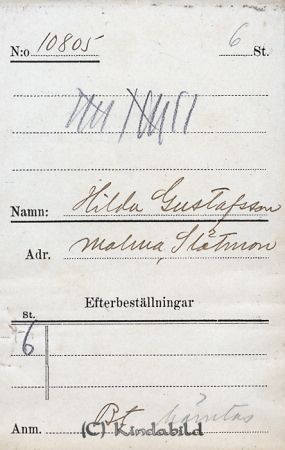 Hilda Gustafsson  Malma  Slätmon
Hilda Gustafsson  Malma  Slätmon
Nyckelord: Gustafsson Malma
