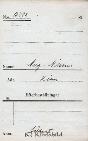 Aug  Nilsson  Kisa
Aug  Nilsson  Kisa
Nyckelord: Aug Nilsson