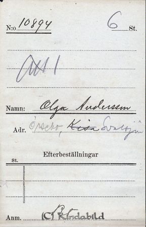 Olga Andersson  Örsebo  Svalsjö
Olga Andersson  Örsebo  Svalsjö
Nyckelord: Andersson Örsebo