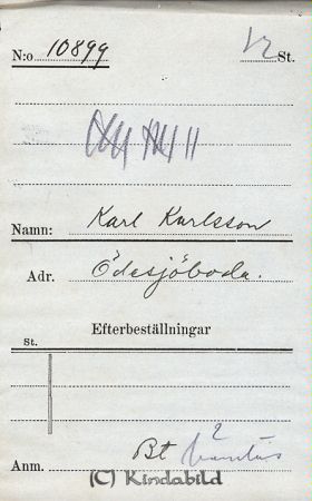 Karl Karlsson  Ödesjöboda
Karl Karlsson  Ödesjöboda
Nyckelord: Karlsson Ödesjöboda