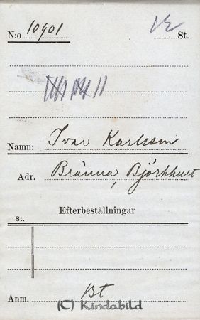 Ivar Karlsson  Bränna  Björkhult
Ivar Karlsson  Bränna  Björkhult
Nyckelord: Karlsson Bränna