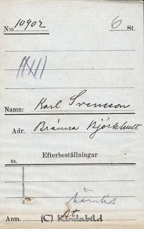 Karl Svensson  Bränna  Björkhult
Karl Svensson  Bränna  Björkhult
Nyckelord: Svensson Bränna