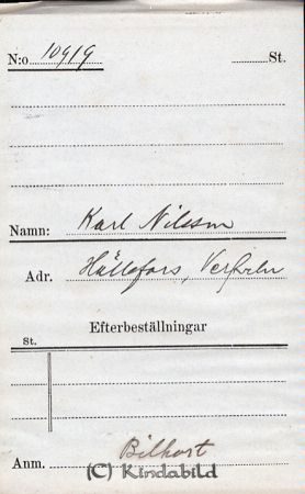 Karl Nilsson  Hällefors  Verfveln
Karl Nilsson  Hällefors  Verfveln
Nyckelord: Nilsson Hällefors
