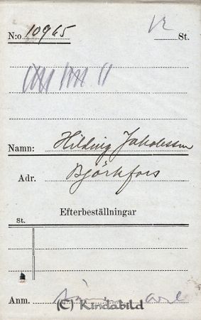 Hilding Jakobsson  Björkfors
Hilding Jakobsson  Björkfors
Nyckelord: Jakobsson Björkfors