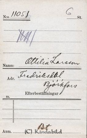 Ottilia Larsson  Fredriksdal  Björkfors
Ottilia Larsson  Fredriksdal  Björkfors
Nyckelord: Larsson Fredriksdal