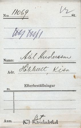 Axel Andersson  Hökhult  Kisa
Axel Andersson  Hökhult  Kisa
Nyckelord: Andersson Hökhult