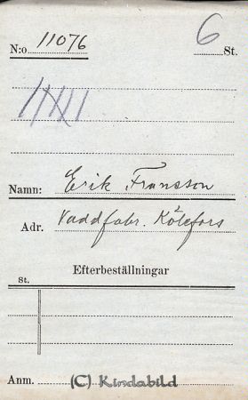 Erik Fransson   Vaddfabr  Kölefors
Erik Fransson   Vaddfabr  Kölefors 
Nyckelord: Fransson Vaddfabr