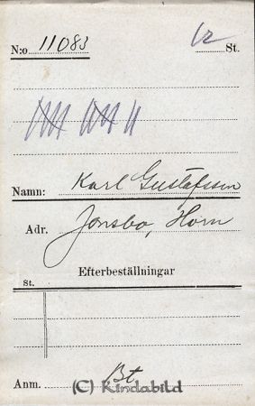 Karl Gustafsson  Jonsbo  Horn
Karl Gustafsson  Jonsbo  Horn
Nyckelord: Gustafsson Jonsbo