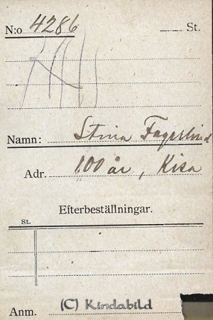 Stina Fagerlind 100 år  Kisa
Stina Fagerlind 100 år  Kisa
Nyckelord: Stina Fagerlind