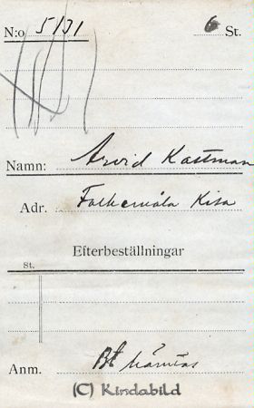 Arvid Kastman Falkemåla Kisa
Arvid Kastman Falkemåla Kisa
Nyckelord: Kastman Falkemåla