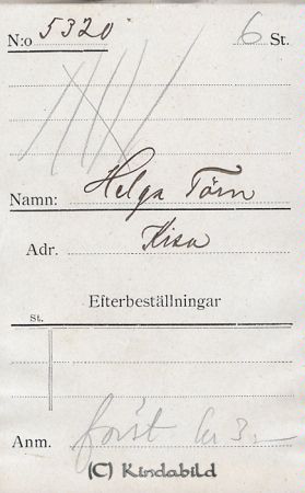 Helga Törn Kisa
Helga Törn Kisa
Nyckelord: Helga Törn