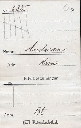 Andersson Kisa
Andersson Kisa
Nyckelord: Andersson Kisa