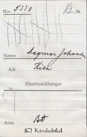 Dagmar Johansson Kisa
Dagmar Johansson Kisa
Nyckelord: Dagmar Johansson