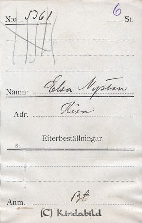 Elsa Nysten Kisa
Elsa Nysten Kisa
Nyckelord: Elsa Nysten