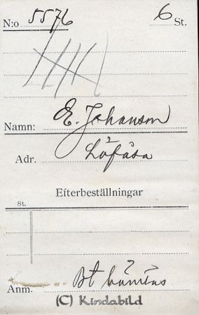 E Johansson
Lövåsa 
