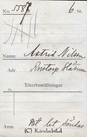 Astrid Nilsson Rustorp Slätmon
Astrid Nilsson Rustorp Slätmon
Nyckelord: Nilsson Rustorp