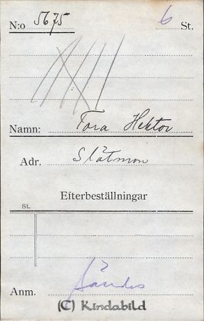 Tora Hektor Slätmon
Tora Hektor Slätmon
Nyckelord: Hektor Slätmon