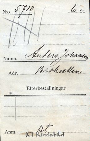 Anders Johansson Brokullen
Anders Johansson Brokullen
Nyckelord: Johansson Brokullen