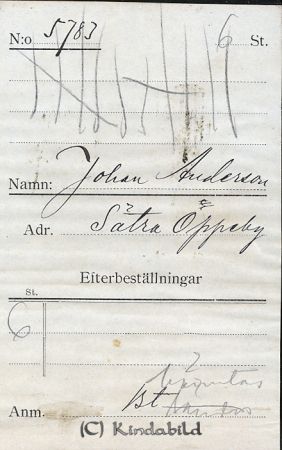 Johan Andersson Sätra Oppeby
Johan Andersson Sätra Oppeby
Nyckelord: Andersson Sätra
