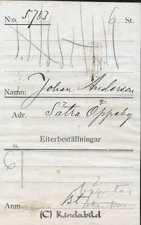 Johan Andersson Sätra Oppeby
Johan Andersson Sätra Oppeby
Nyckelord: Andersson Sätra