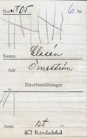 Clasén Örneström
Clasén Örneström
Nyckelord: Clasén Örneström