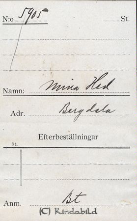 Mina Hed Bergdala
Mina Hed Bergdala
Nyckelord: Hed Bergdala
