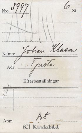 Johan Klasson Tjusta
Johan Klasson Tjusta
Nyckelord: Johan Klasson