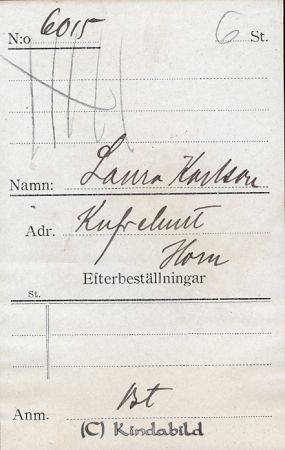 Laura Karlsson Kufvehult Horn
Laura Karlsson Kufvehult Horn
Nyckelord: Laura Karlsson