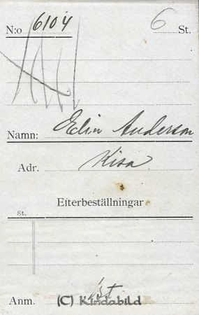 Elin Andersson Kisa
Elin Andersson Kisa
Nyckelord: Elin Andersson