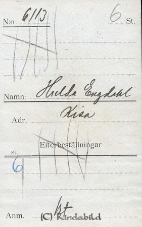 Hulda Engdahl Kisa
Hulda Engdahl Kisa
Nyckelord: Hulda Engdahl