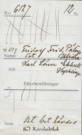 Fridolf Frid Pätorp Ulrika.  Karl Lönn Ekhult Hycklinge
Fridolf Frid Pätorp Ulrika.  Karl Lönn Ekhult Hycklinge
Nyckelord: Frid Pätorp Lönn Ekhult