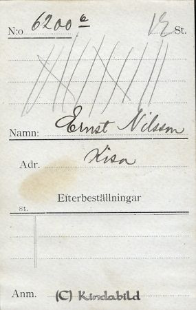 Ernst Nilsson Kisa
Ernst Nilsson Kisa
Nyckelord: Ernst Nilsson