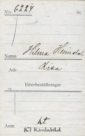 Hilma Heimdal Kisa
Hilma Heimdal Kisa
Nyckelord: Hilma Heimdal