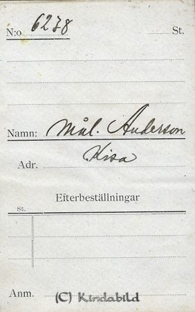 Mål. Andersson  Kisa
Mål. Andersson  Kisa

Nyckelord: Andersson Kisa