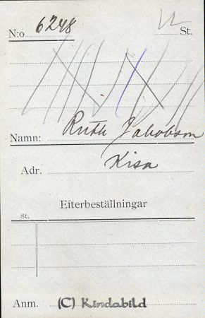 Ruth Jakobsson Kisa
Ruth Jakobsson Kisa
Nyckelord: Ruth Jakobsson