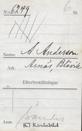 A Andersson Arnäs  Blåvik
A Andersson Arnäs  Blåvik
Nyckelord: Andersson Arnäs