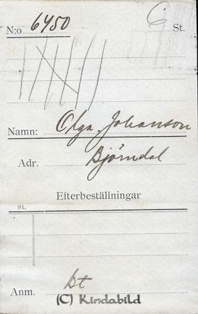 Olga Johansson Björndal
Olga Johansson Björndal
Nyckelord: Johansson Björndal